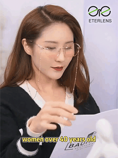 【 Temperament goddess 】 New blush frameless cut edge reading glasses