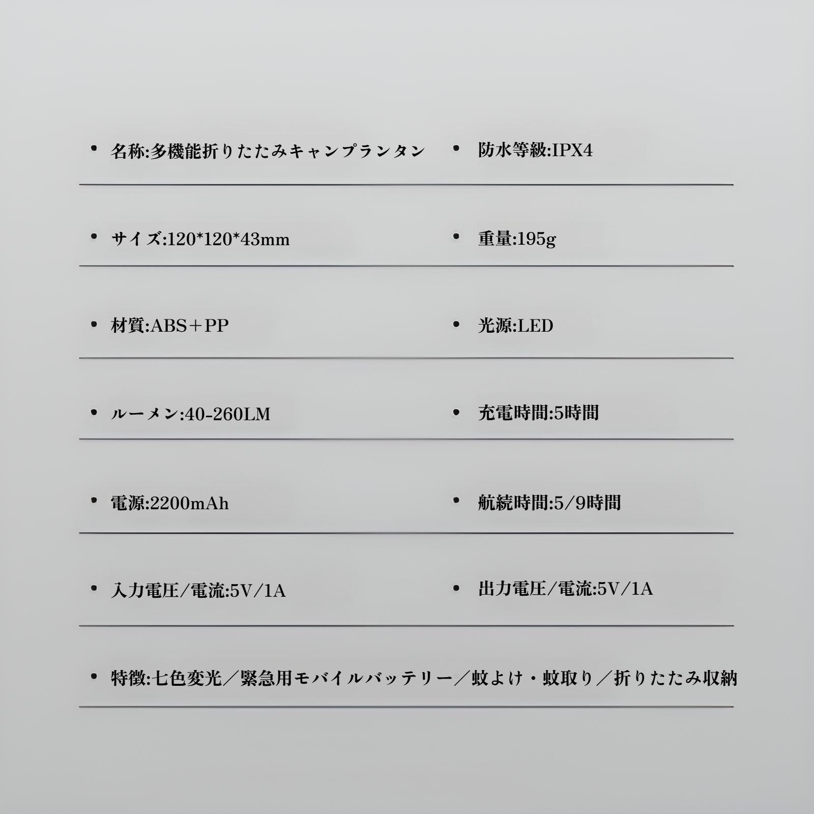 新しい折りたたみ式キャンプライト LED カラフルな雰囲気 折りたたみ式収納 蚊よけ 屋外 超長電池寿命 ポータブル シリコン ナイトライト