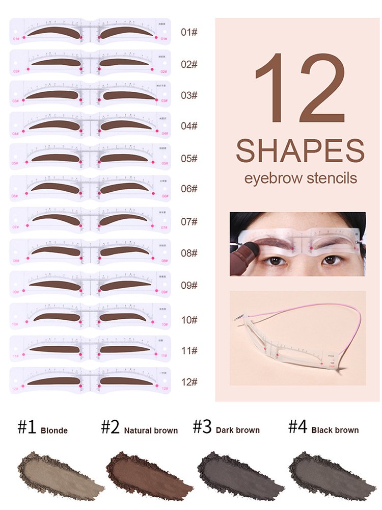 Head-mounted eyebrow card + stamp eyebrow powder set
