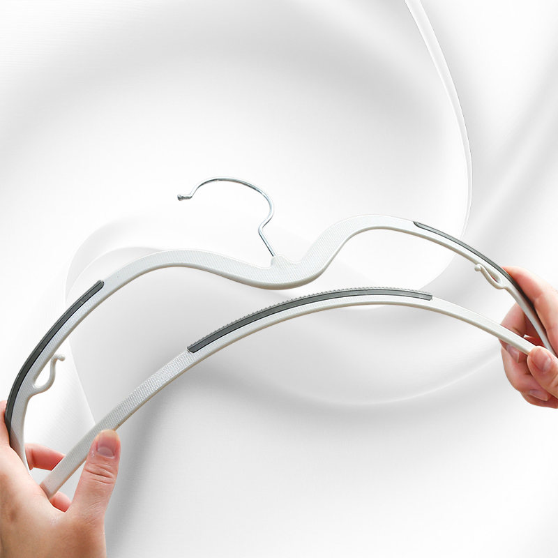 短脖子晾衣服架子多用途防滑無痕省空間衣架（10個裝）