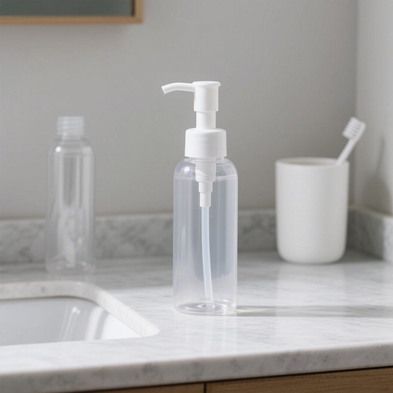 透明按壓分裝瓶外觀展示