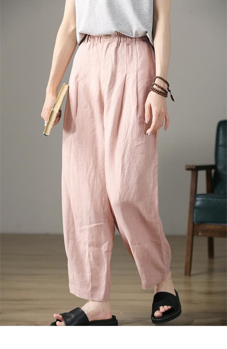 여름용 캐주얼 핀턱 바지 소재 질감