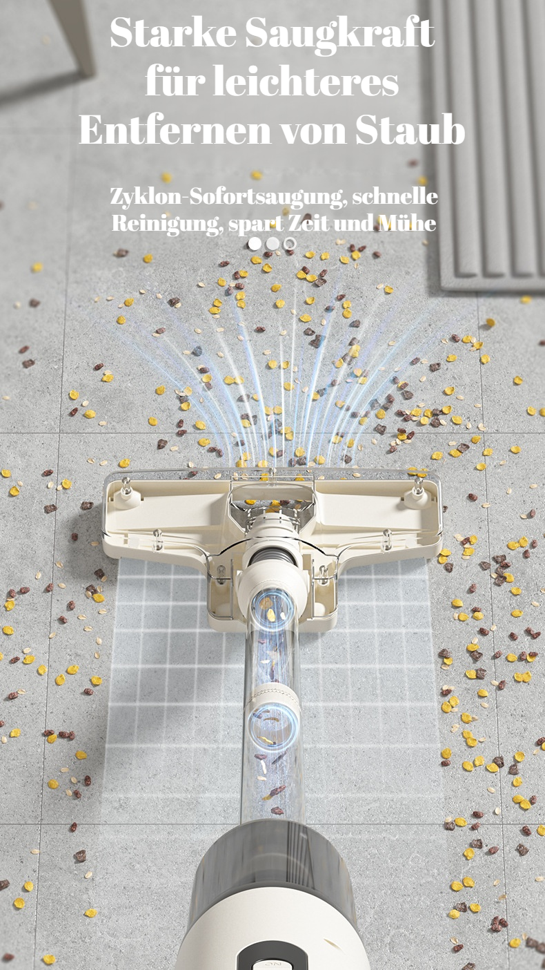 2-in-1 Staubsauger saugt Flüssigkeiten und Staub