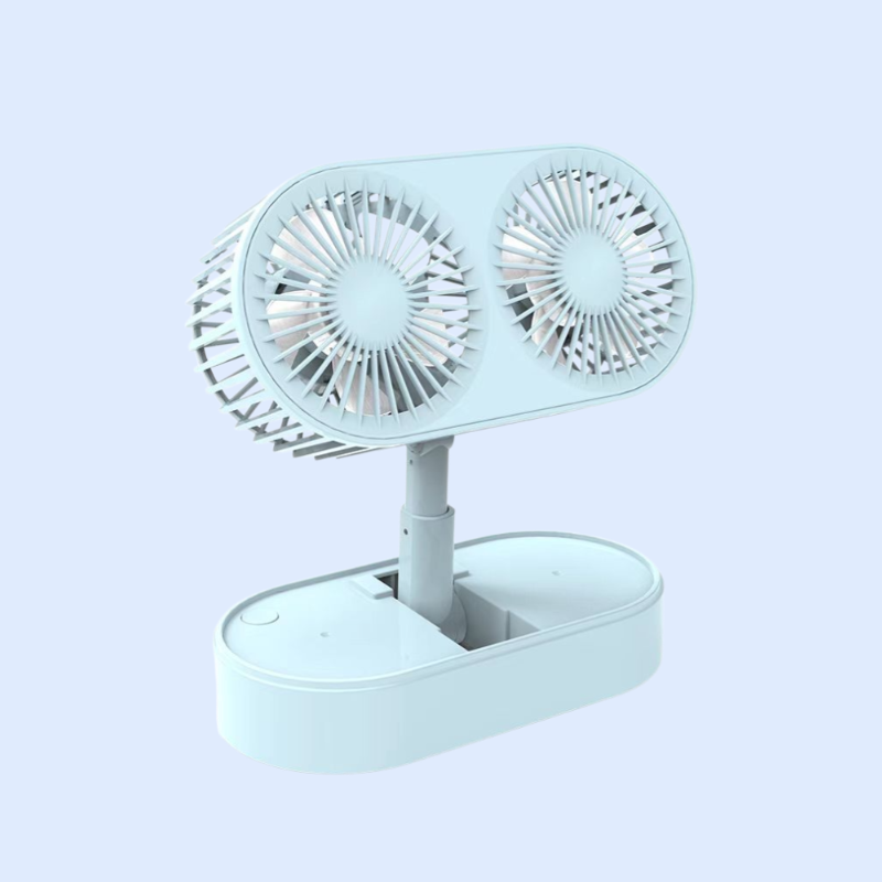 Anhebbarer, faltbarer Doppelkopf-Tischventilator