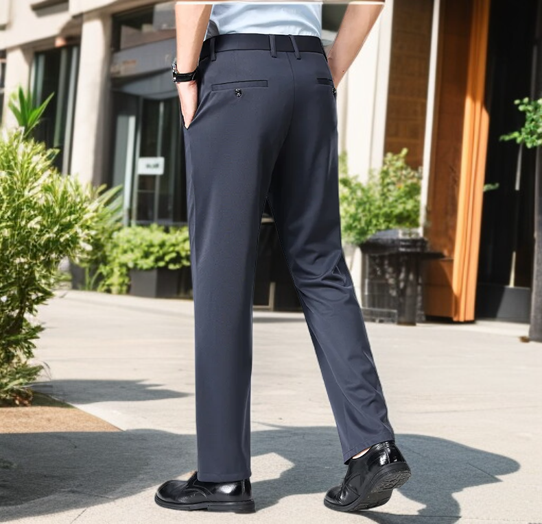 아이스 터치 소재의 쾌적한 남성 정장 바지