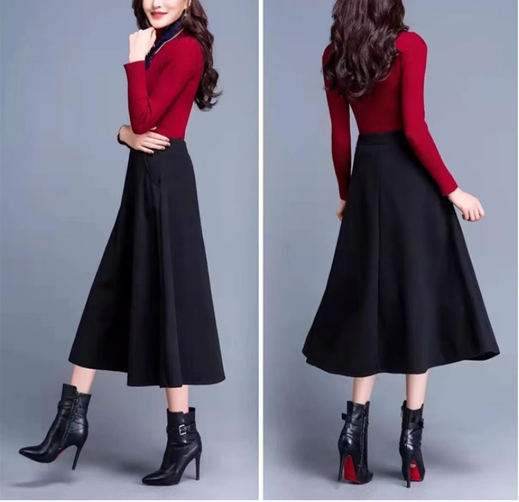 美しいシルエットのミディ丈スカート