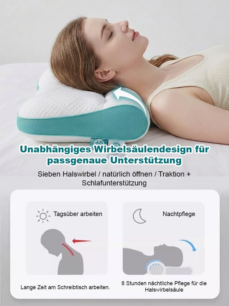 Verbessertes Nackenkissen für komfortablen Schlaf mit Daunenfüllung.