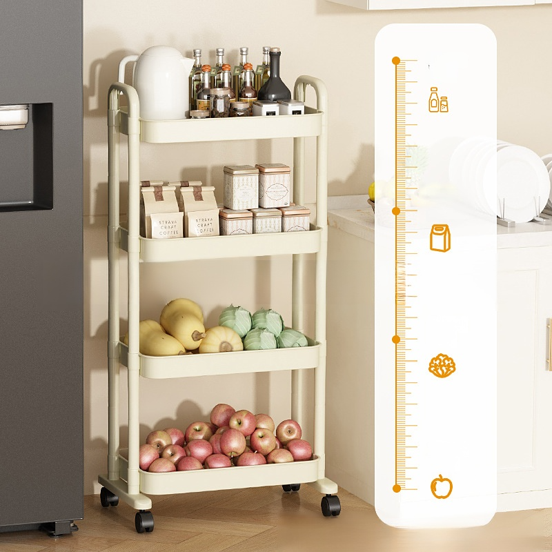 Trolley rack household floor-standing multi-layer shelf mobile storage rack