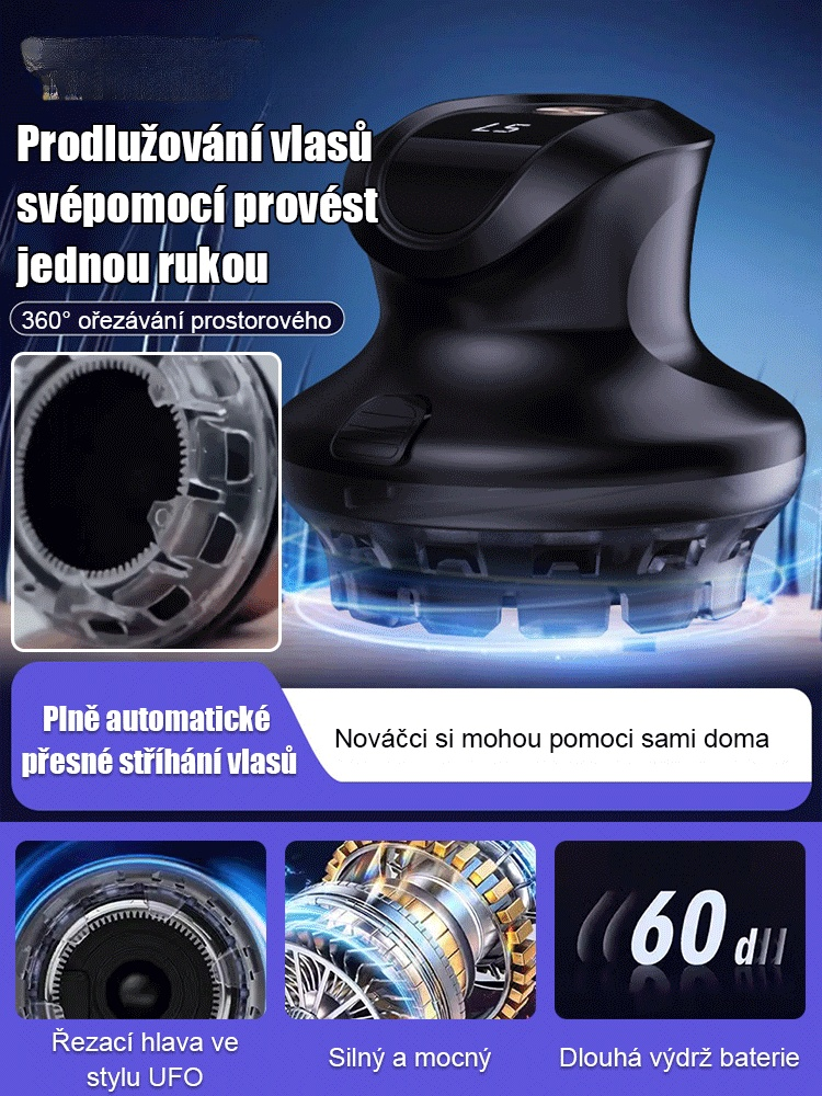 Plně automatický nový model létajícího talíře na stříhání vlasů.