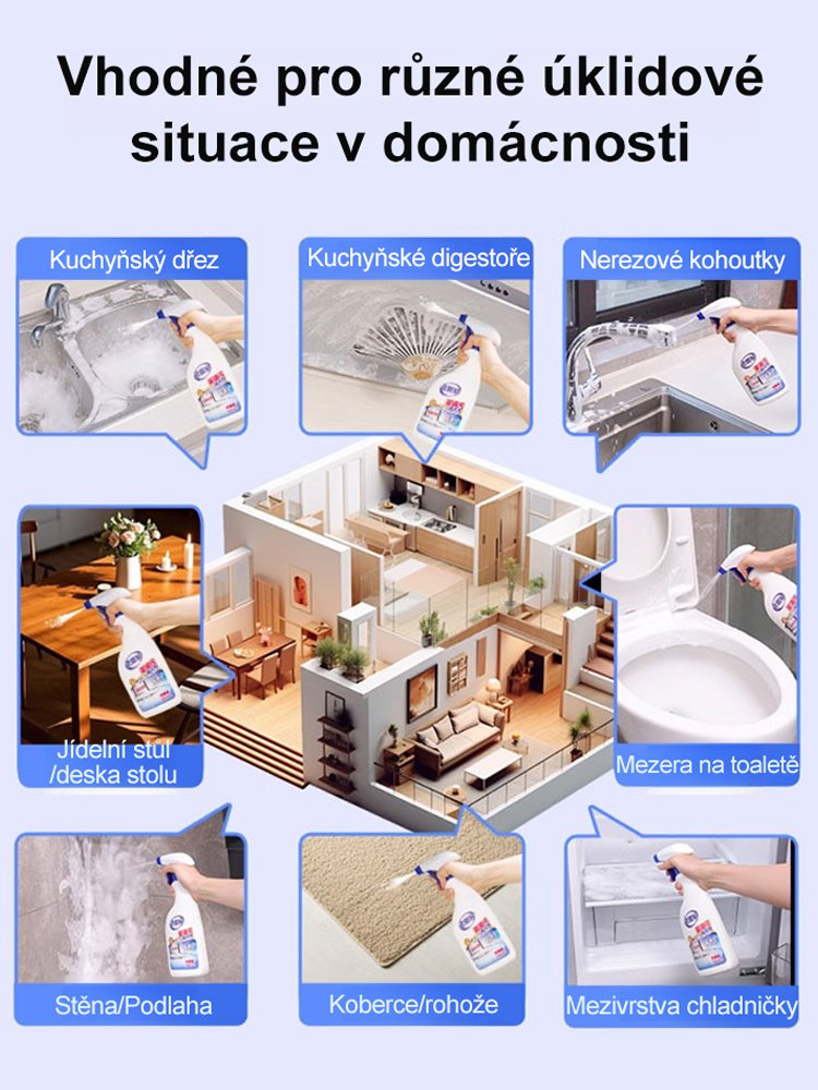 【Jedním stříknutím okamžitě čisté】Čistící prostředek na olejové skvrny, který šetří čas a energii.