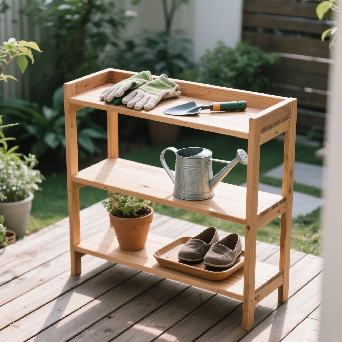 ログカラーシェルフの全体写真 木目調収納棚