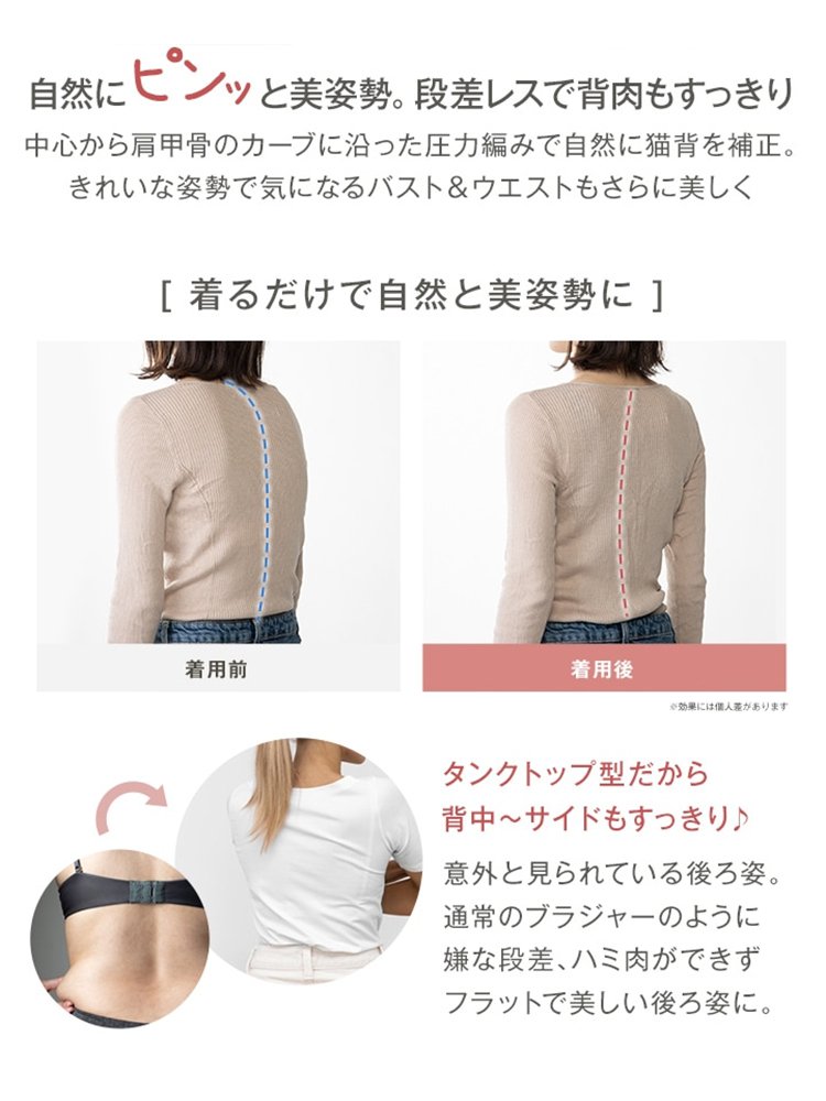 天使の羽パネル姿勢サポートタンクトップ