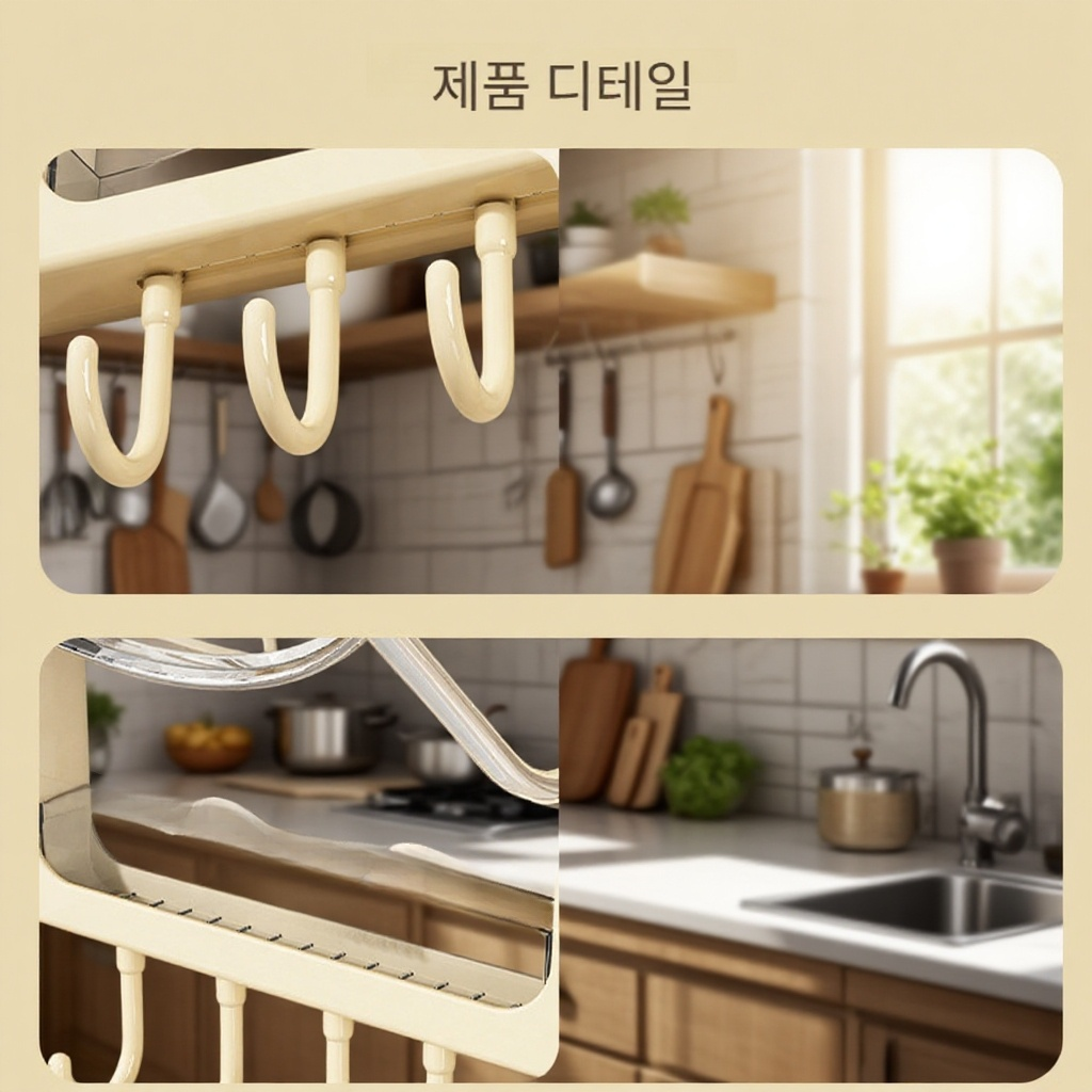 벽걸이 펀치프리 주방선반 