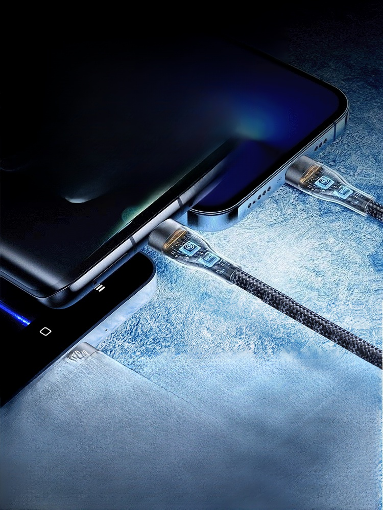 Transparent Luminous Super Fast Charging 3-in-1 Data Cable