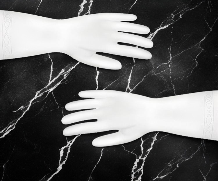 방수 기능을 갖춘 주방 청소 장갑 이미지