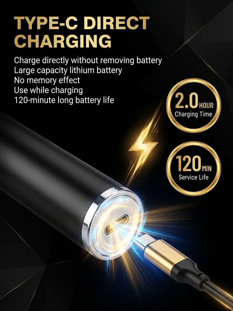 [Silent and non-clamping] Electric hair clipper with engraved pomade head