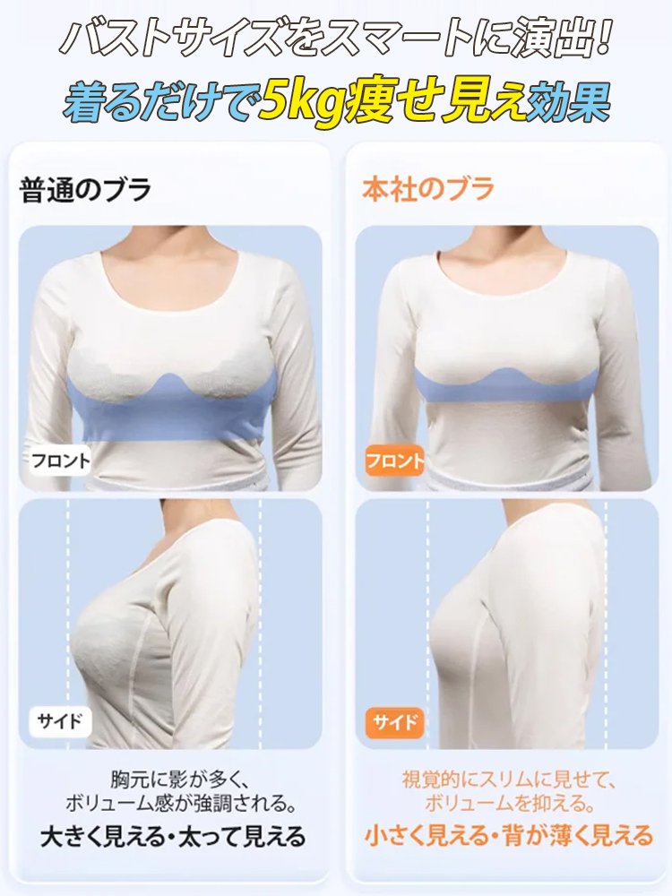 【ノンワイヤー垂れ防止矯正ブラジャー】着るだけで少なくとも10キロ細く見える。2時間限定で半額割引、3枚目は600円のみ！！