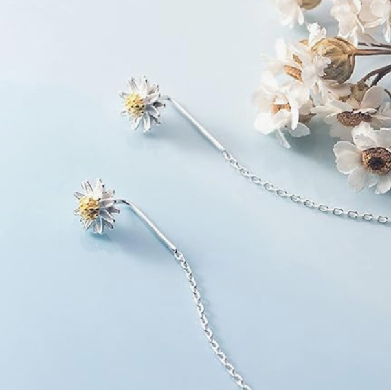 回転ひまわりのピアス・リング・ネックレス3点セット