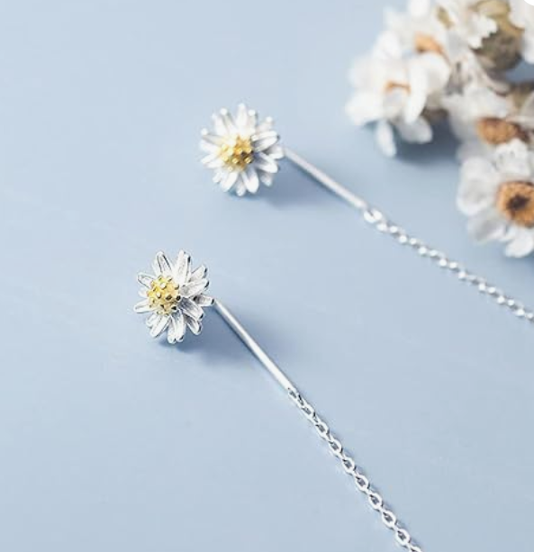 回転ひまわりのピアス・リング・ネックレス3点セット