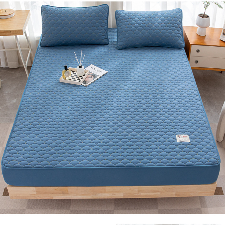 洗われた綿のベッドシーツのベッドシーツの大豆繊維の満ちる世帯のスリップ防止通気性