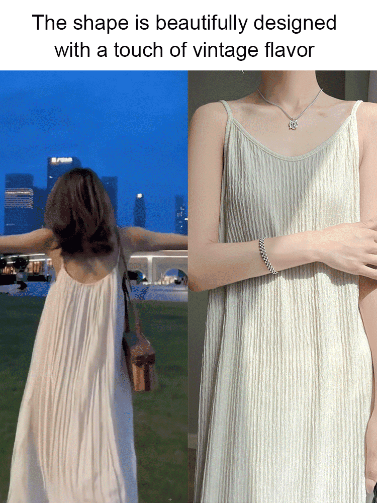 [Draped Cooler] Textured Bubble Yarn Camisole Dress