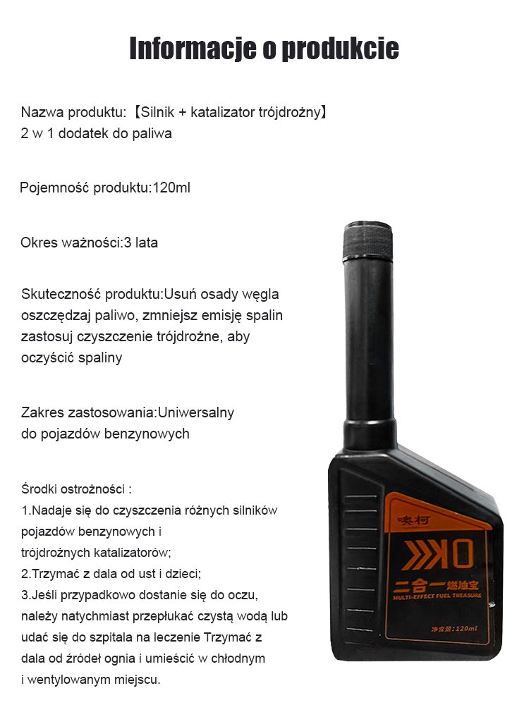 【Silnik + katalizator trójdrożny】2 w 1 dodatek do paliwa