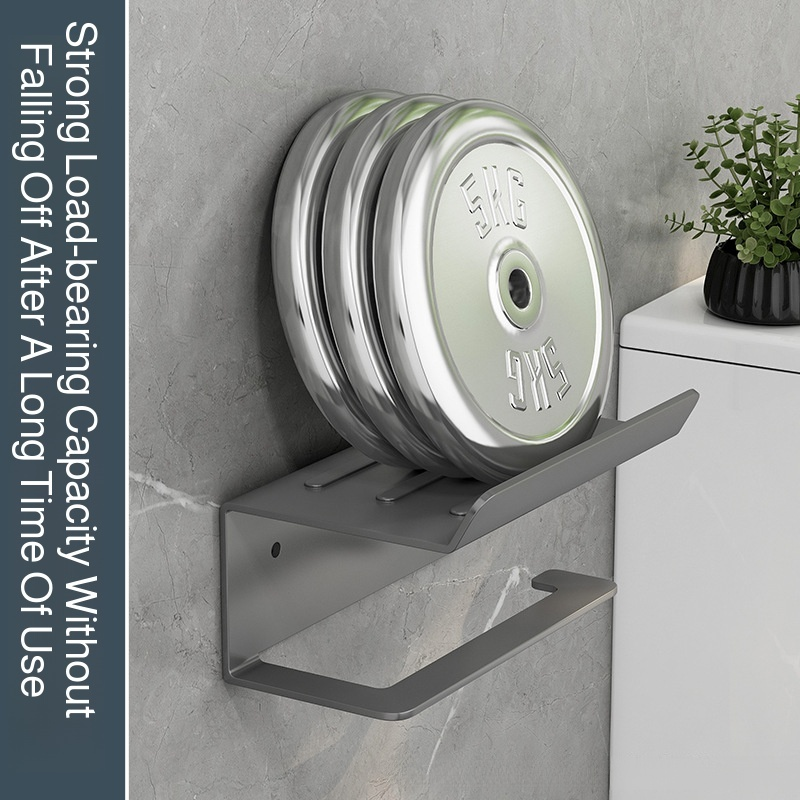 Nopunch bathroom stainless steel paper roll holder for cell phone shelf