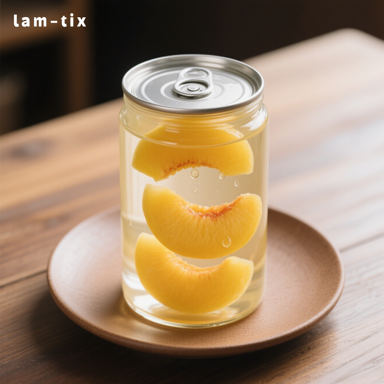 Φρέσκα κομμάτια κίτρινου ροδάκινου σε κονσέρβα