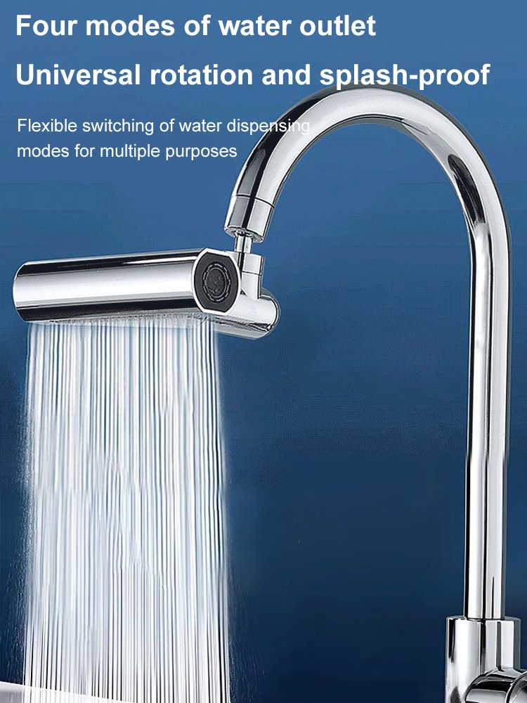 Head Switch Kitchen Sink Faucets with Four Function Rotation Sprayer