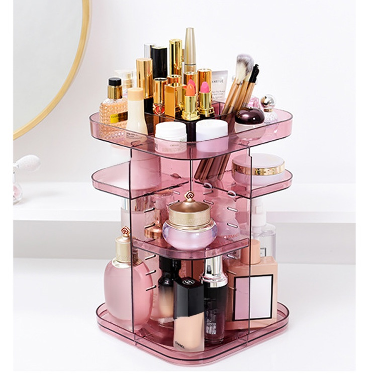 大容量回転化粧品収納ボックス