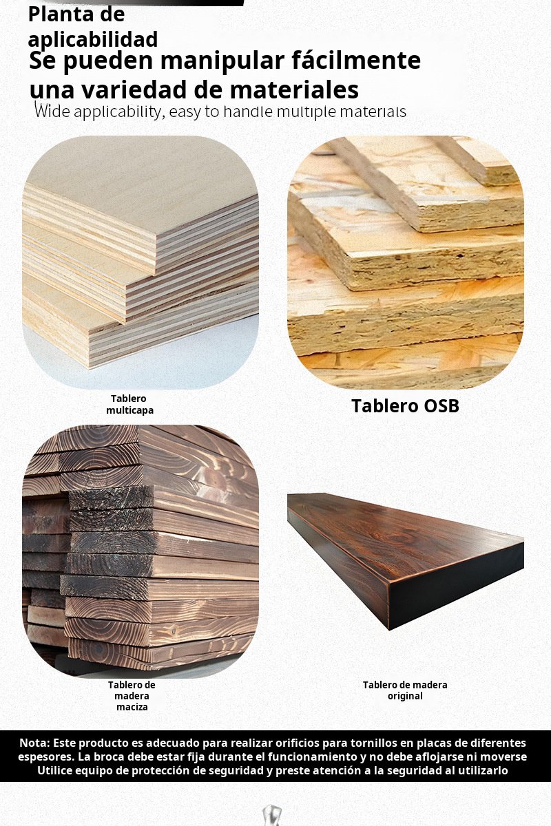 Broca con orificio cónico para perforaciones precisas en madera