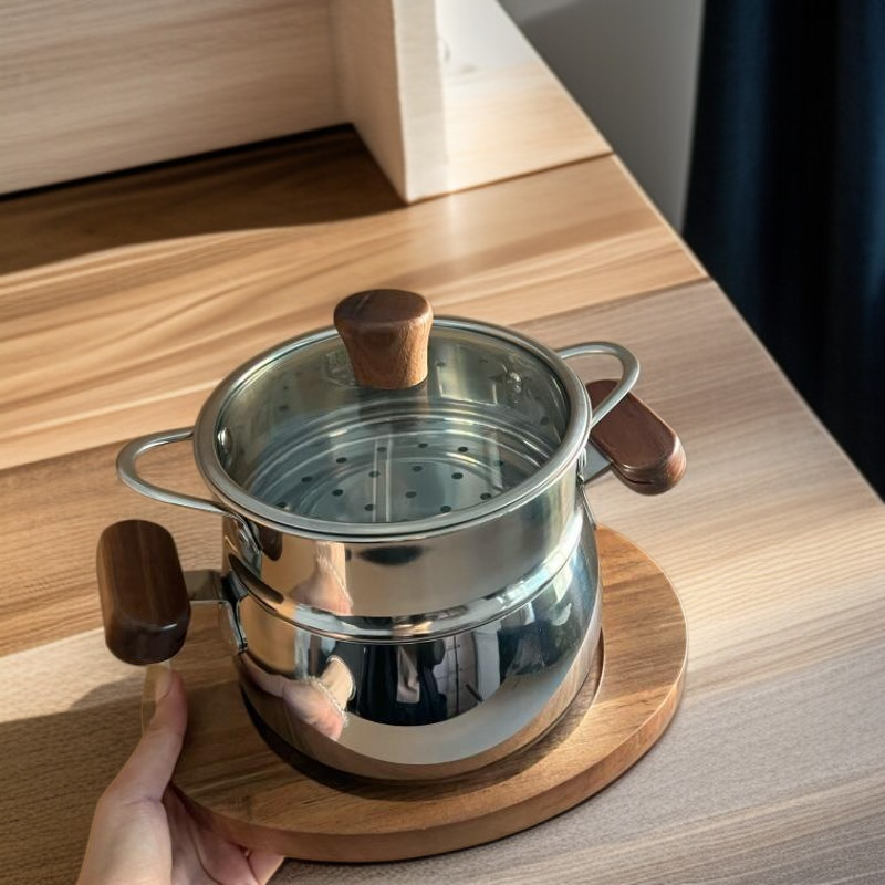 고품질 스테인리스강 냄비 정면 이미지