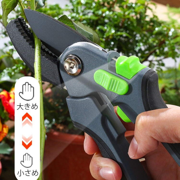 【剪定ハサミ】小さな女性の手にもフィット。握りやすく扱いやすい、ミニサイズ！