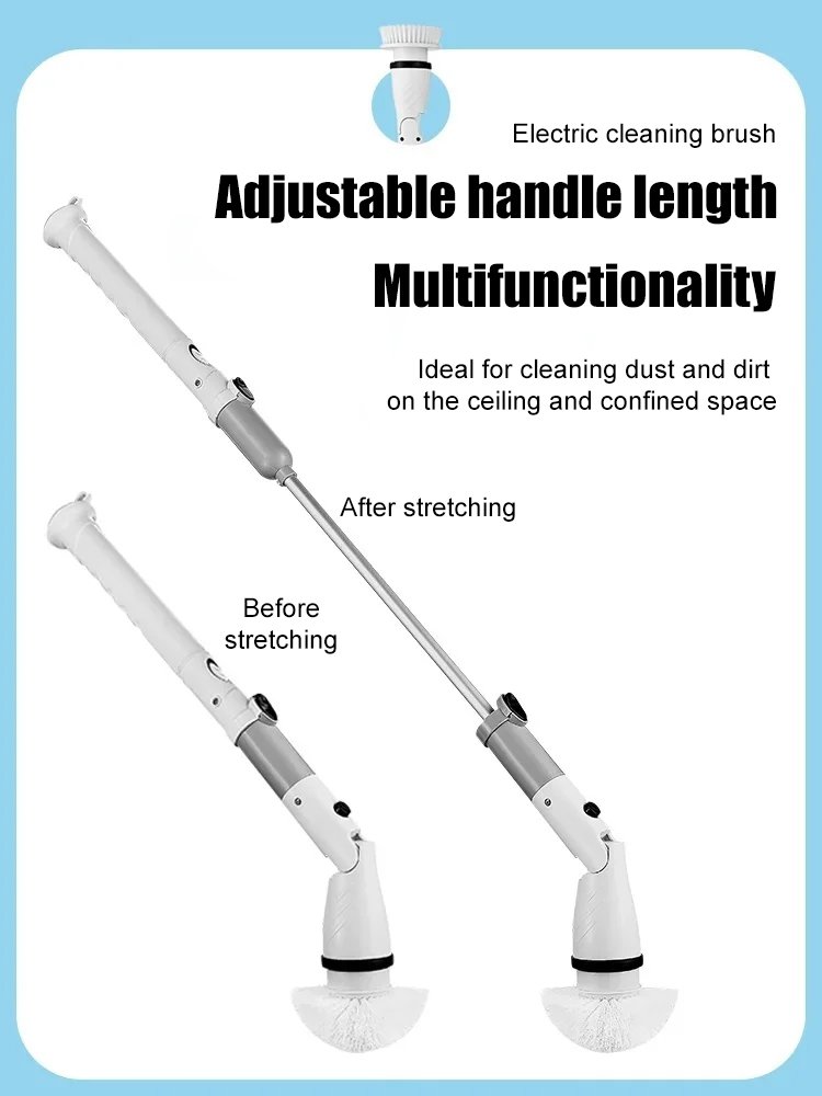 Cordless multifunctional low noise electric cleaning brush