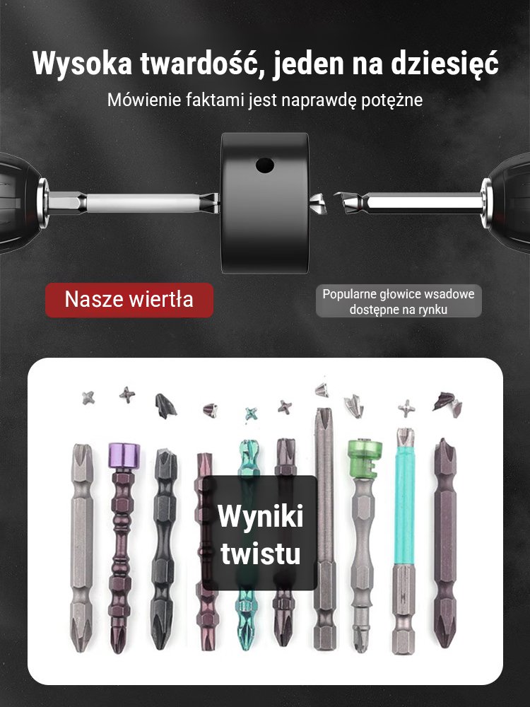 Zestaw bitów odpornych na poślizg, uderzenia i z silnym magnesem.