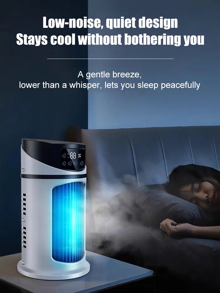 Quiet, compact air cooler with mist humidifier function