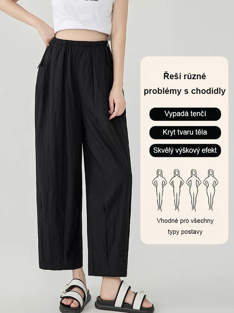 Dámské kalhoty s vysokým pasem ve stylu "mrkve"