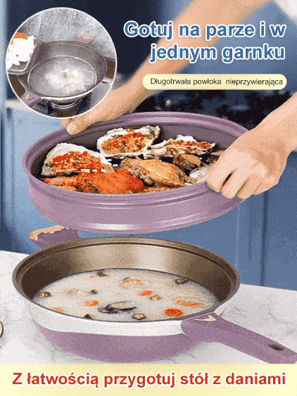 Dwukolorowy tytanowy nieprzywierający wok