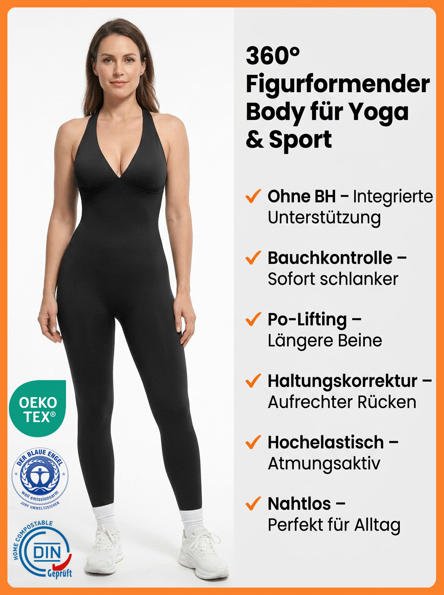 【Hochdehnungsnahtlose】Reibungsfreier Ganzkörper-Yogaanzug