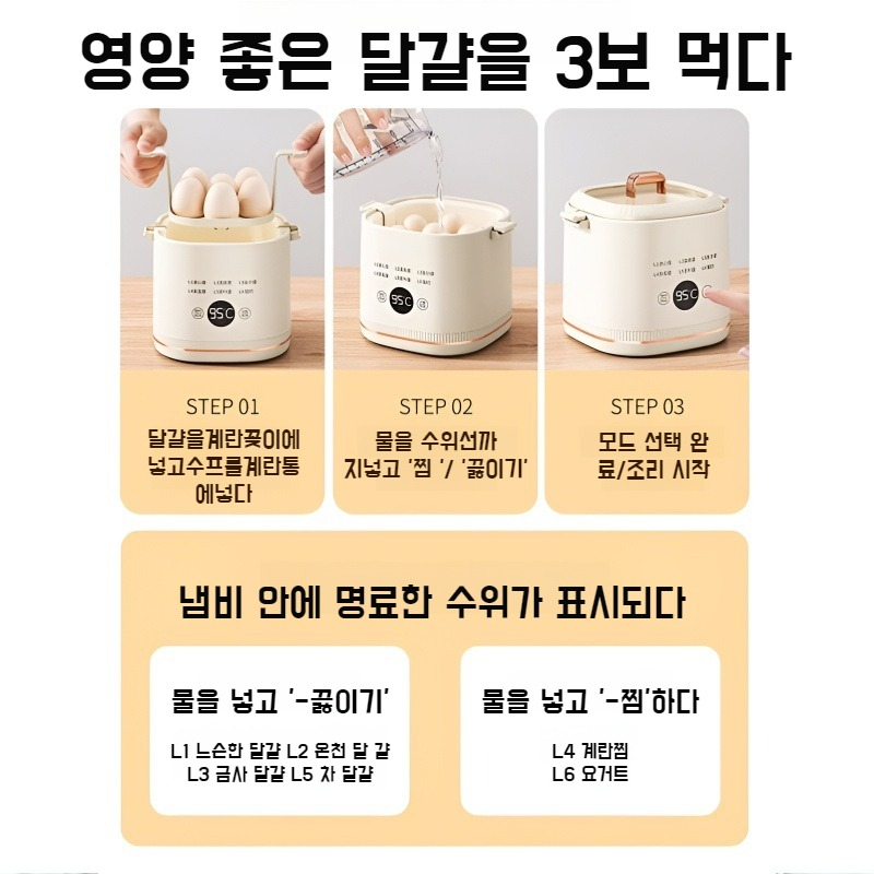가정용 다용도 예약 계란찜기 기숙사 조식기 타이밍 계란찜기