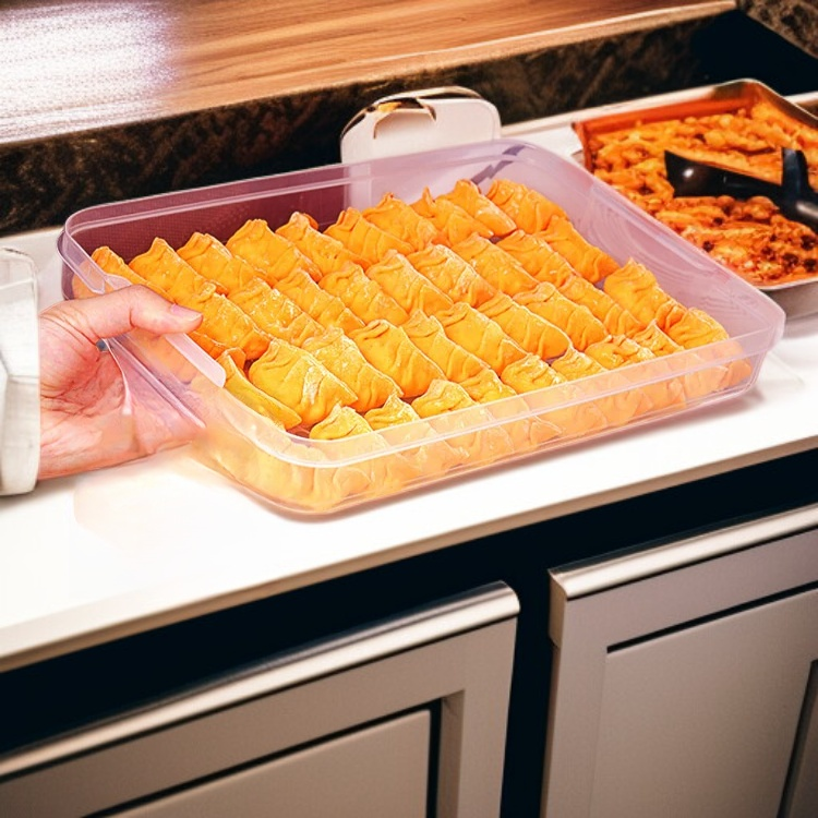 多層密封家庭用冷蔵庫餃子箱 多機能冷凍餃子オーガナイザー トレイワンタンクリスパー