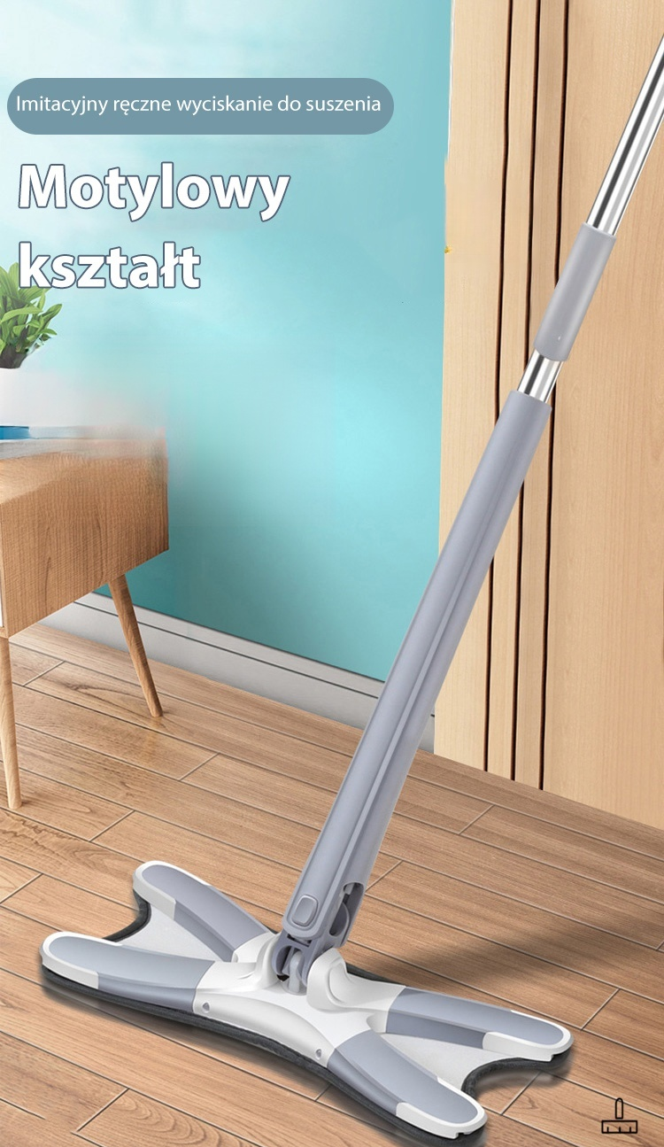 Mop obrotowy bez mycia podczas czyszczenia podłogi