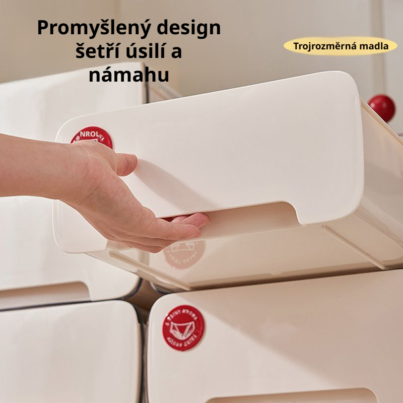 Úložný box na spodní prádlo ve stylu „cream“ do skříně nebo na kolej pro studenty