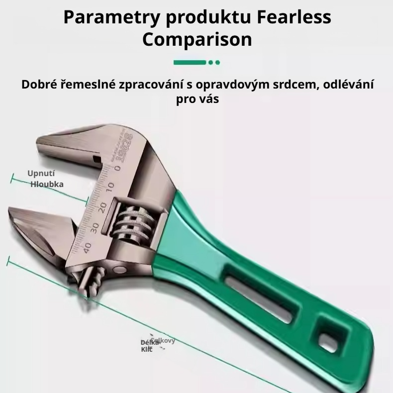 Velký klíč s elektrickým pohonem, ergonomické hasáky na trubky