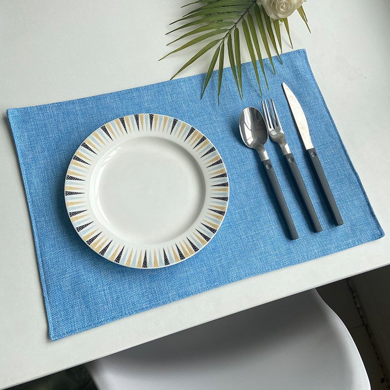 Double-layer imitation linen cloth placemats placemats hotel box insulation pad style home coasters