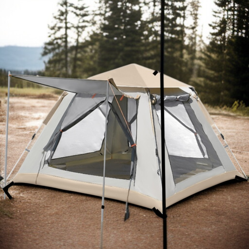 아웃도어 휴대용 접이식 텐트 비를 막아주는 비치 캠핑 텐트 풀세트