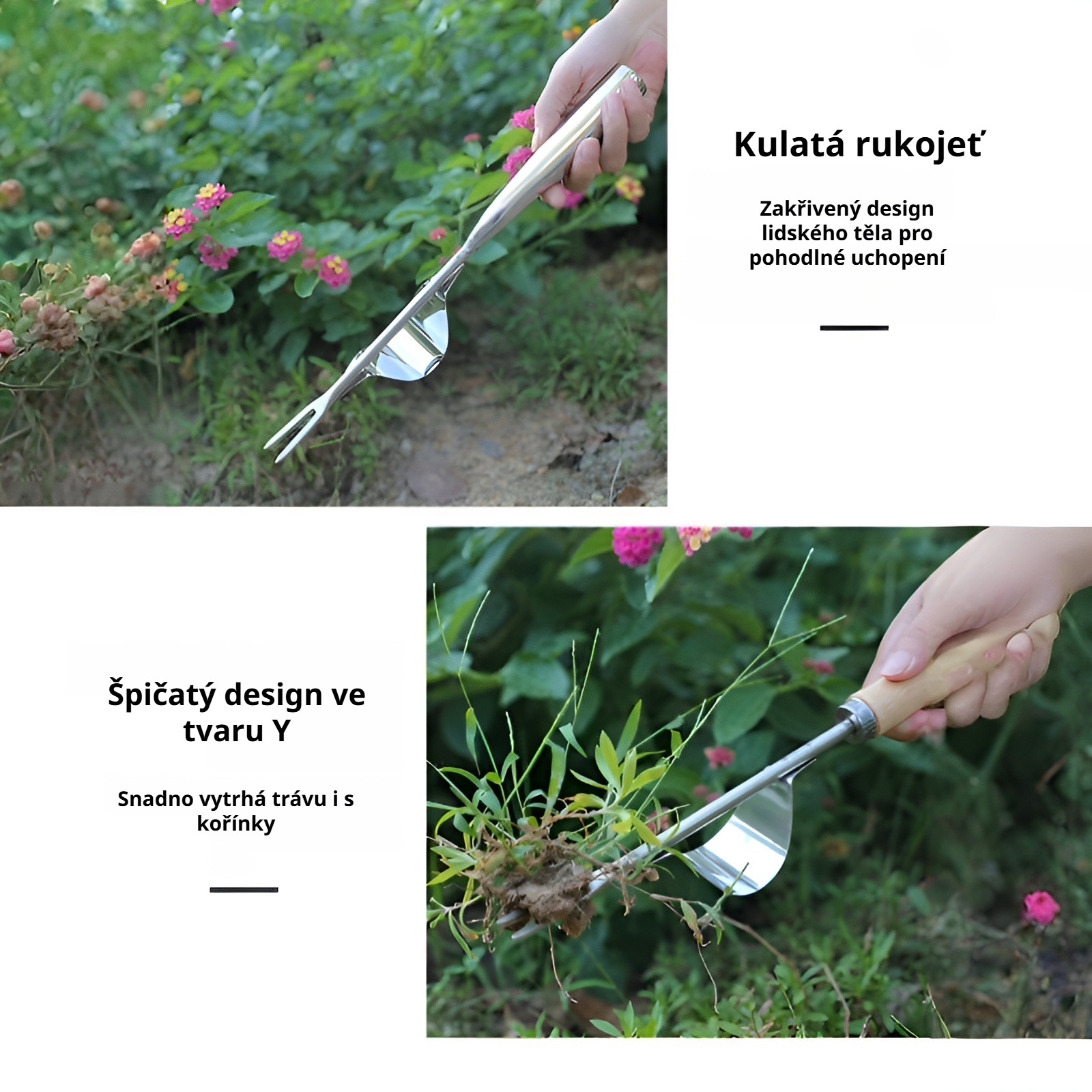 Sada ručních odstraňovačů plevele z nerezové oceli 