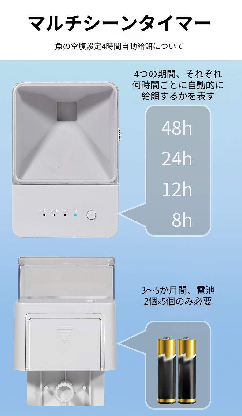 大容量フィーダーのエサ補充例