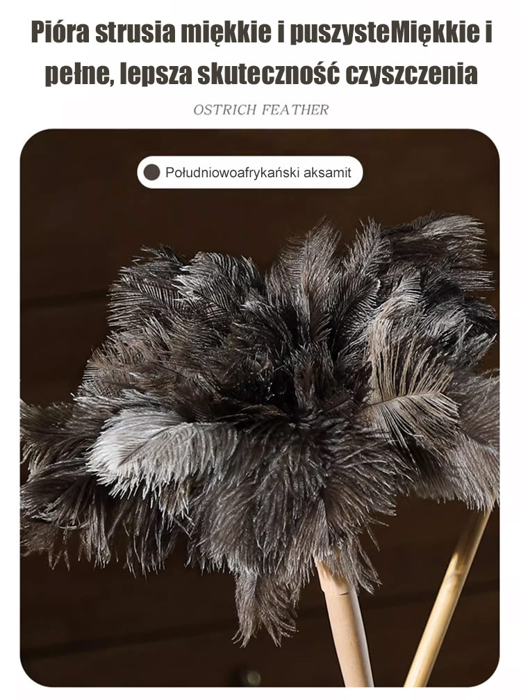 Naturalna miotełka do kurzu z piór strusia