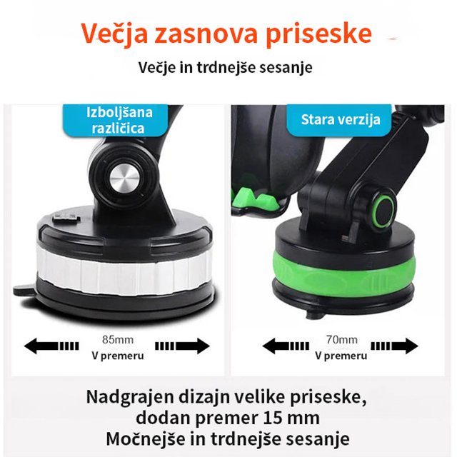 Nosilec za avtomobilski telefon za sesalno skodelico